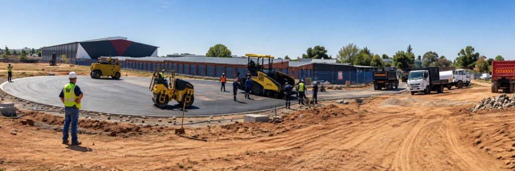 Westonry site works — paving in progress